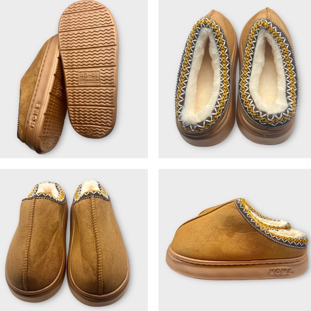 Cozy Brown Slippers Size 9 - Picture 2 of 2